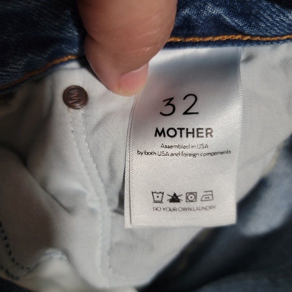 Mother Superior High Waisted Hoover Wash Distressed Straight Leg Jeans Size 32 - Picture 5 of 15